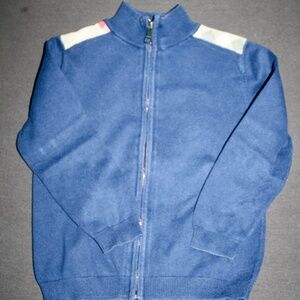 BURBERRY CHILDREN ZIP FRONT NAVY BLUE SWEATER SIZE 4Y